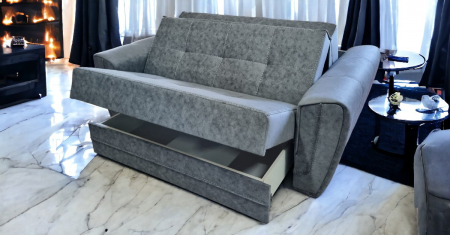 Canapea extensibila Miruna, 2 locuri, Gri, cu lada depozitare, 1800 x 1100 [5]