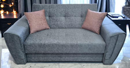 Canapea extensibila Miruna, 2 locuri, Gri, cu lada depozitare, 1800 x 1100 [1]