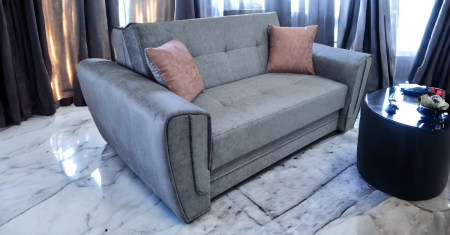 Canapea extensibila Miruna, 2 locuri, Gri, cu lada depozitare, 1800 x 1100 [3]