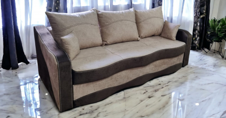Canapea extensibila Mona, 3 locuri, Crem cu maro, cu lada depozitare, 2200 x 1000 [3]