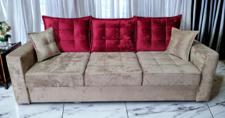 Canapea extensibila Oslo, 3 locuri, Crem,  2400 x 1000 [2]