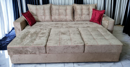 Canapea extensibila Oslo, 3 locuri, Crem,  2400 x 1000 [4]