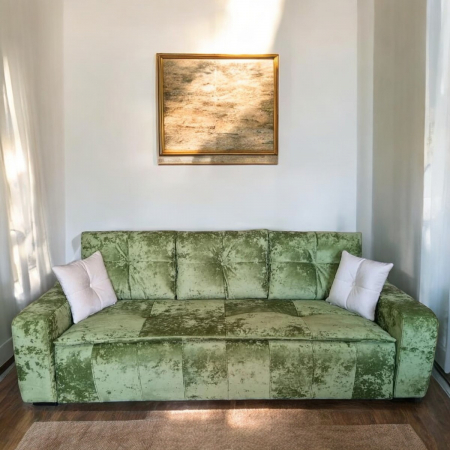 Canapea extensibila Roma, 3 locuri, Verde, cu lada depozitare, 2420 x 1160 [0]