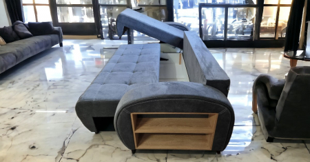 Coltar extensibil Madrid Tip 2, Gri, cu lada depozitare, 3100 x 1500 [4]