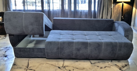 Coltar extensibil Madrid Tip 2, Gri, cu lada depozitare, 3100 x 1500 [3]