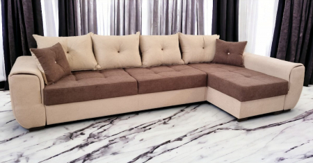 Coltar extensibil Milano Tip 2, Crem cu maro, cu lada depozitare, 3340 x 1650 [1]