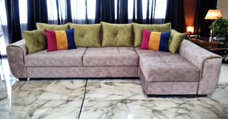 Coltar extensibil Milano Tip 2, Grej, cu lada depozitare, 3340 x 1650 [2]