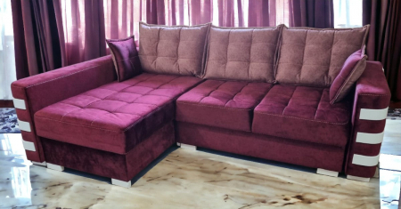 Coltar extensibil Oslo, Rosu, cu lada depozitare, 2400 x 1650 [1]