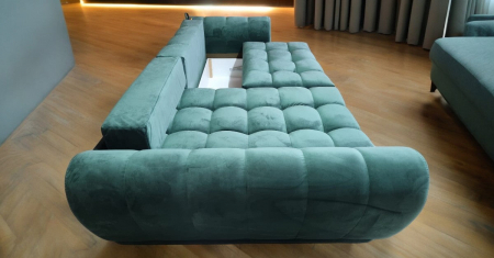 Coltar extensibil Palermo Tip 1, Verde, cu lada depozitare, 3000 x 1500 [4]