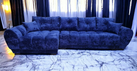 Coltar extensibil Palermo Tip 2, Albastru, cu lada depozitare, 3620 x 1500 [2]