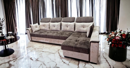 Coltar extensibil Paris Tip 2, Crem cu maro, cu lada depozitare, 3200 x 1680 cu tetiera ridicata/1780 cu tetiera intinsa [1]