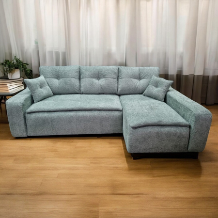 Coltar extensibil Roma Tip 1, Verde Mint, cu lada depozitare, 2570 x 1660