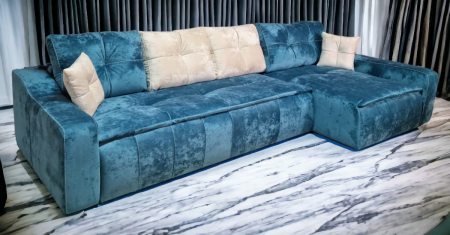 Coltar extensibil Roma Tip 2, Albastru, cu lada depozitare, 3420 x 1660 [3]