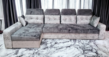 Coltar extensibil Viena Tip 2, Gri 2 nuante, cu lada depozitare, 3240 x 1680 cu tetiera ridicata/1780 cu tetiera intinsa [2]