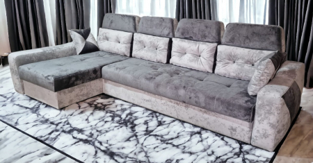 Coltar extensibil Viena Tip 2, Gri 2 nuante, cu lada depozitare, 3240 x 1680 cu tetiera ridicata/1780 cu tetiera intinsa [1]