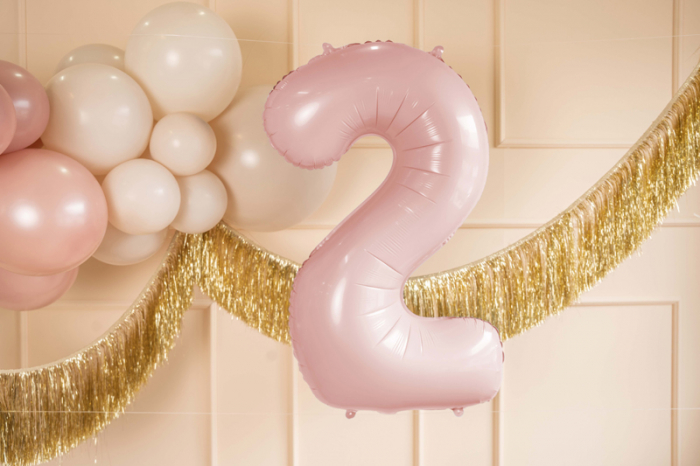 Balon din folie cifra „2”, 72 cm, roz deschis [2]