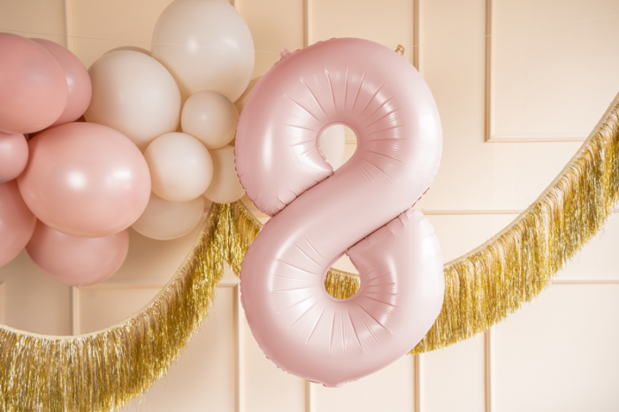 Balon din folie cifra '8', 72cm, roz deschis [2]