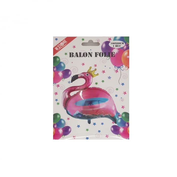 Balon folie Flamingo, roz cu bleu, 100x80 cm [3]