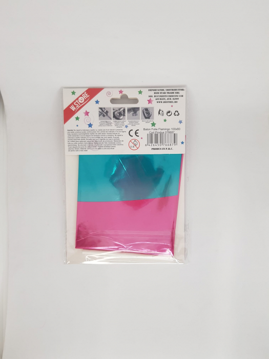 Balon folie Flamingo, roz cu bleu, 100x80 cm [2]