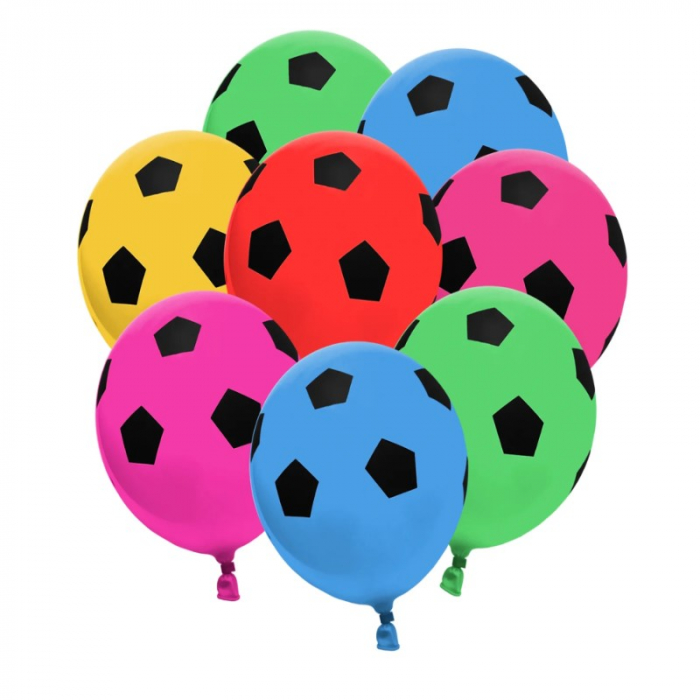Balon latex imprimat "Soccer ball", 12 inch, 5 buc, multicolor [1]