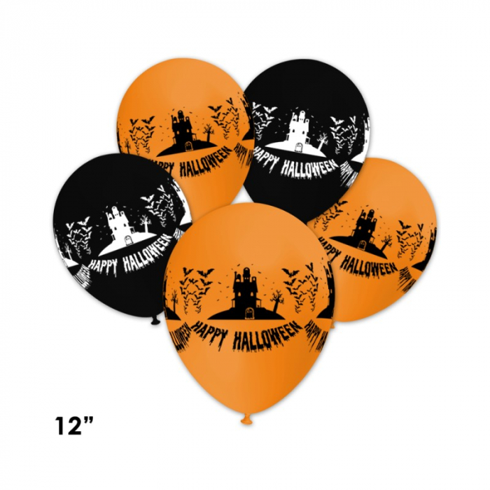 Balon latex model "Casa bantuita", 12 inch, portocaliu [2]