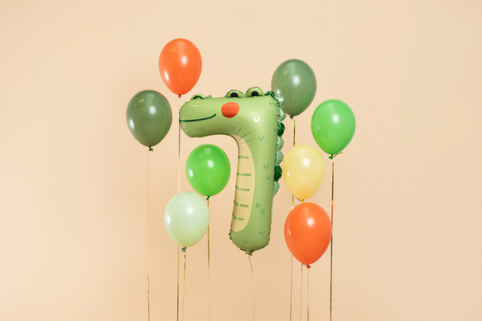 Balon, PartyDeco, Cifra 7 Crocodil, 85cm [2]