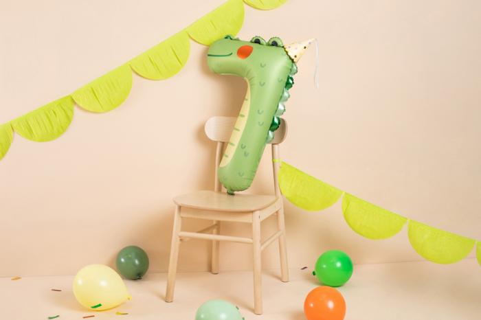 Balon, PartyDeco, Cifra 7 Crocodil, 85cm [3]