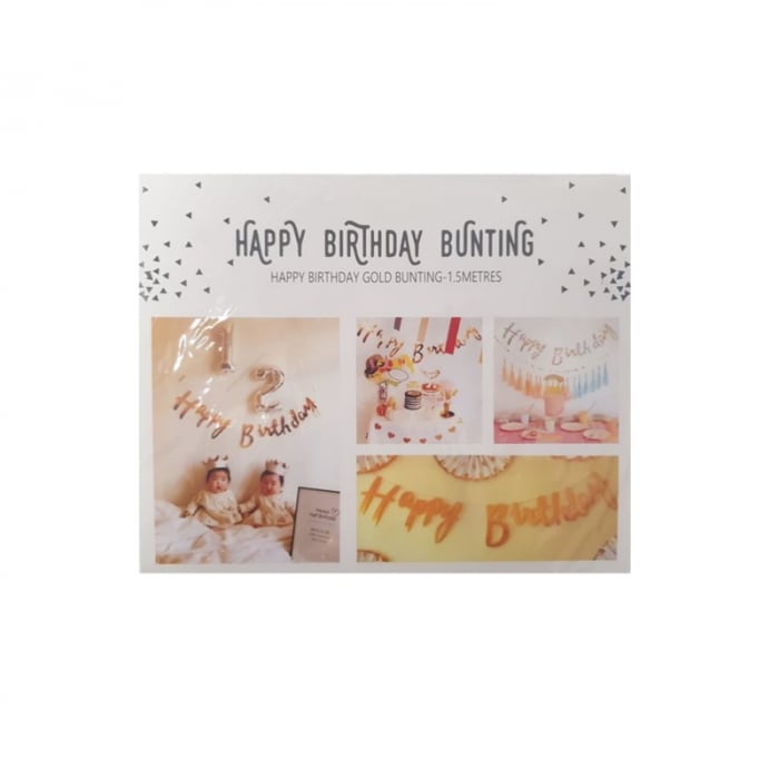 Banner carton Happy Birthday, argintiu, 1,5m [3]