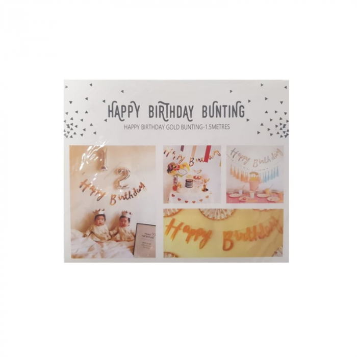 Banner carton Happy Birthday, rosegold, 1,5m [2]