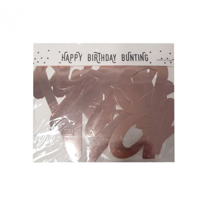 Banner carton Happy Birthday, rosegold, 1,5m [3]