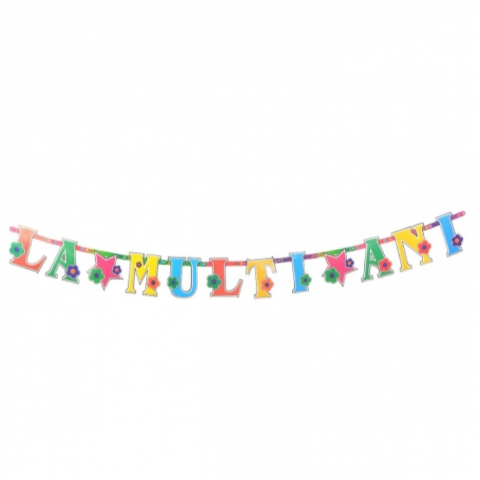 Banner La multi ani din carton, multicolor, 2,5 m [1]