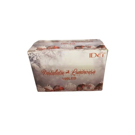 Instalatie Luminoasa, 100 LED, 6m, Fir Verde, Culoare Alb Cald [2]