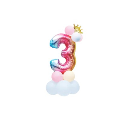Kit aranjament din baloane, cifra 3, multicolor [1]