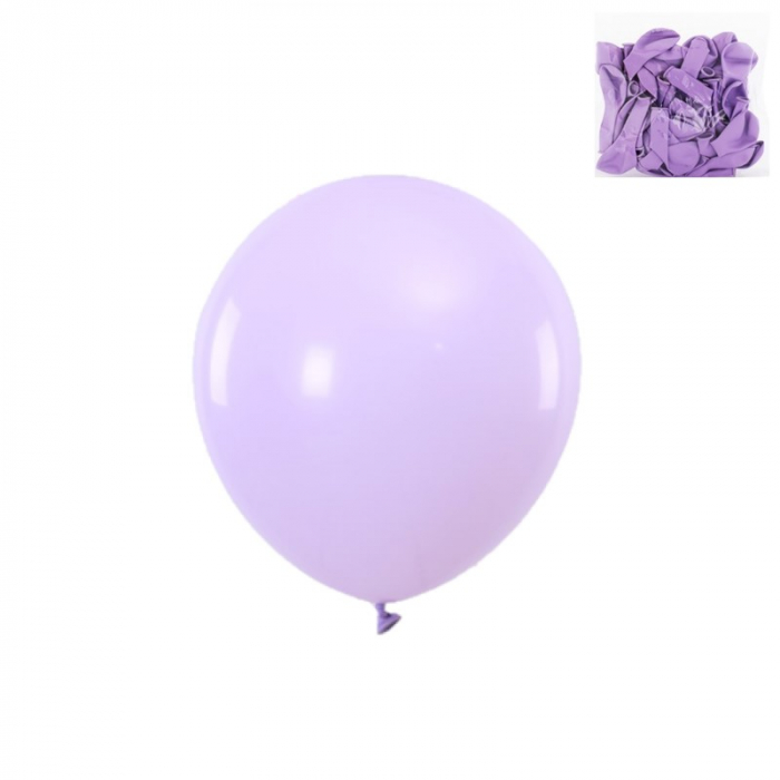 Set 50 baloane latex 12 cm, lila macaron, 1g [2]