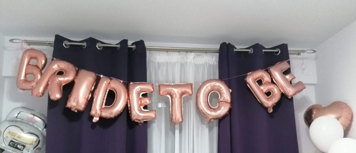 Set baloane folie nunta, Bride to be, 340x40 cm, rose gold [3]