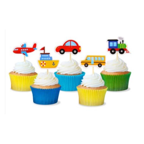 Set decoratiuni pentru briose, mijloace de transport, 10 cm, 5 buc [2]