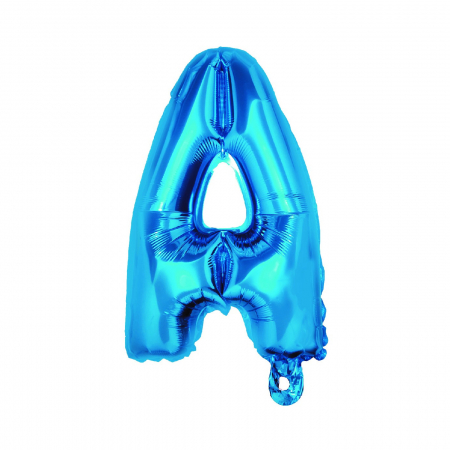 Baloane litere - Balon din folie metalizata Albastru, Mirific Party, Litera A, 40 cm