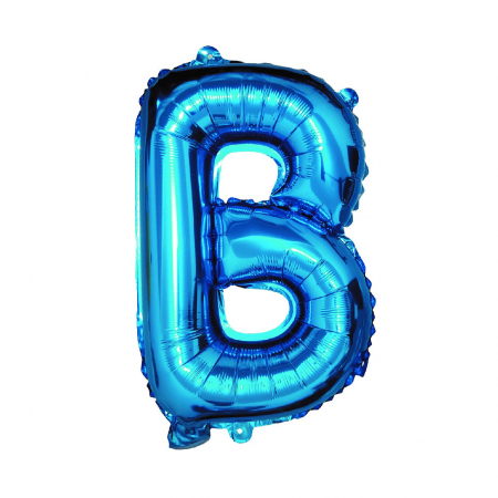 Baloane litere - Balon din folie metalizata Albastru, Mirific Party, Litera B, 40 cm
