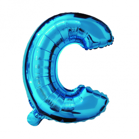 Baloane litere - Balon din folie metalizata Albastru, Mirific Party, Litera C, 40 cm
