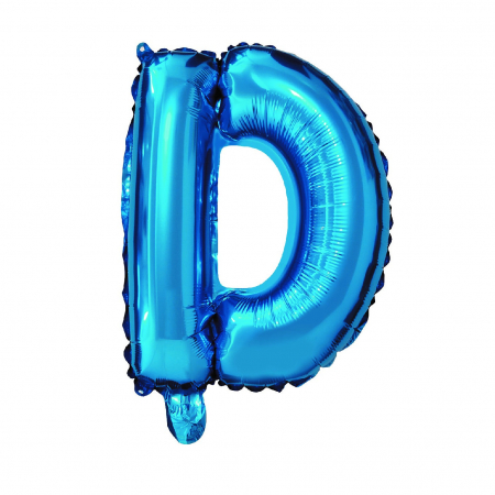 Baloane litere - Balon din folie metalizata Albastru, Mirific Party, Litera D, 40 cm