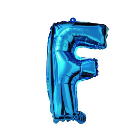 Baloane litere - Balon din folie metalizata Albastru, Mirific Party, Litera F, 40 cm