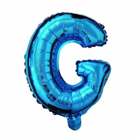 Baloane litere - Balon din folie metalizata Albastru, Mirific Party, Litera G, 40 cm