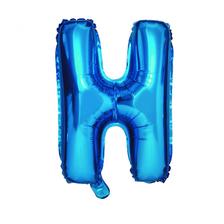 Baloane litere - Balon din folie metalizata Albastru, Mirific Party, Litera H, 40 cm