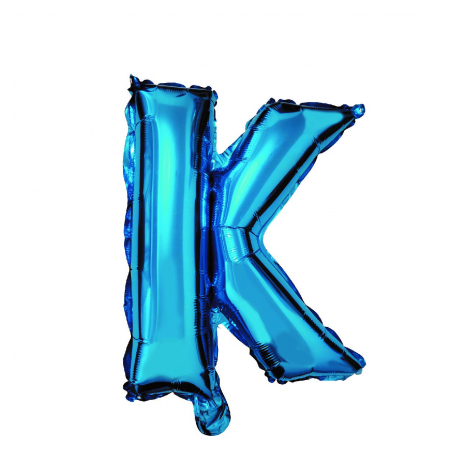 Baloane litere - Balon din folie metalizata Albastru, Mirific Party, Litera K, 40 cm