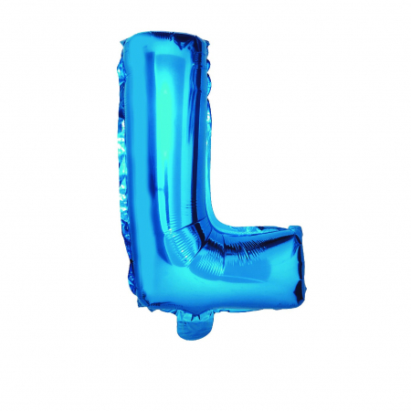 Baloane litere - Balon din folie metalizata Albastru, Mirific Party, Litera L, 40 cm