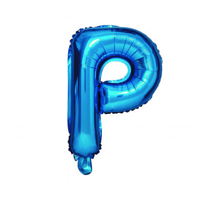 Baloane litere - Balon din folie metalizata Albastru, Mirific Party, Litera P, 40 cm