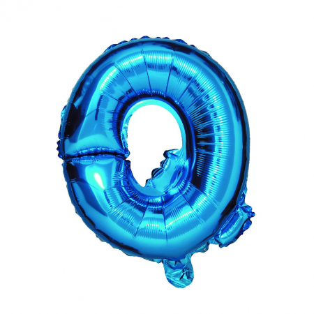 Baloane litere - Balon din folie metalizata Albastru, Mirific Party, Litera Q, 40 cm