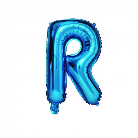 Baloane litere - Balon din folie metalizata Albastru, Mirific Party, Litera R, 40 cm