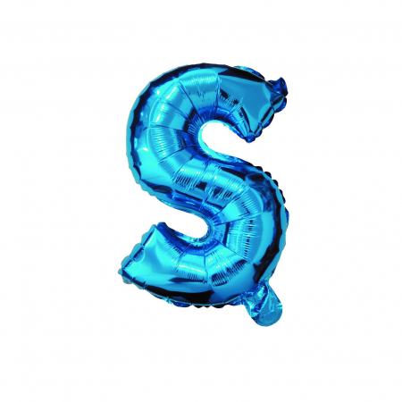 Baloane litere - Balon din folie metalizata Albastru, Mirific Party, Litera S, 40 cm