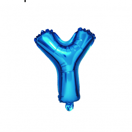 Baloane litere - Balon din folie metalizata Albastru, Mirific Party, Litera Y, 40 cm